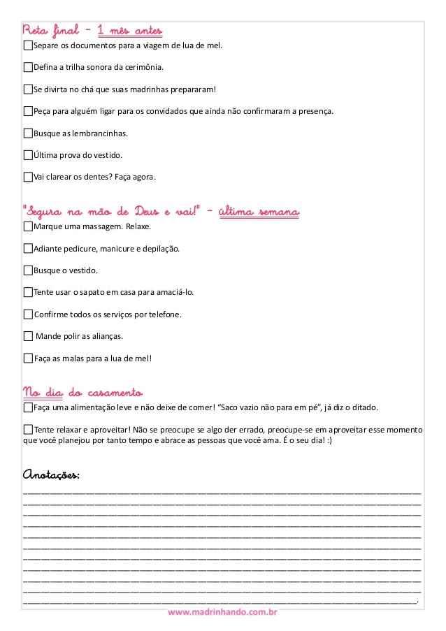 Lista de como organizar seu casamento!! - 4