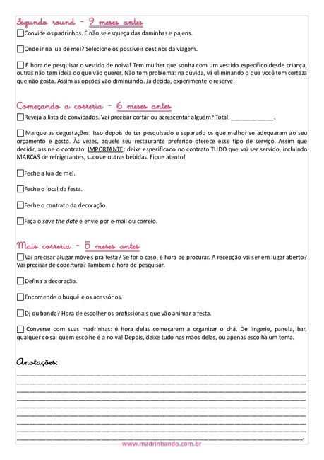 Lista de como organizar seu casamento!! - 2