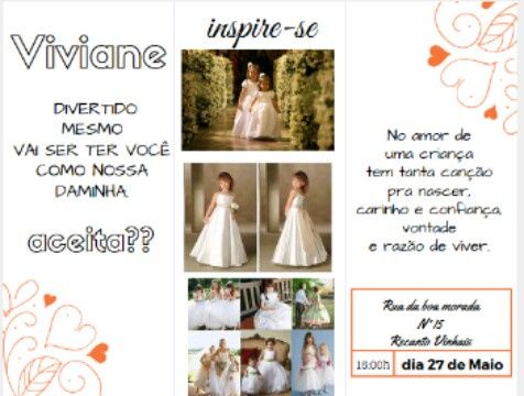 Convites das daminhas e madrinha - casamentowil&nik - 2