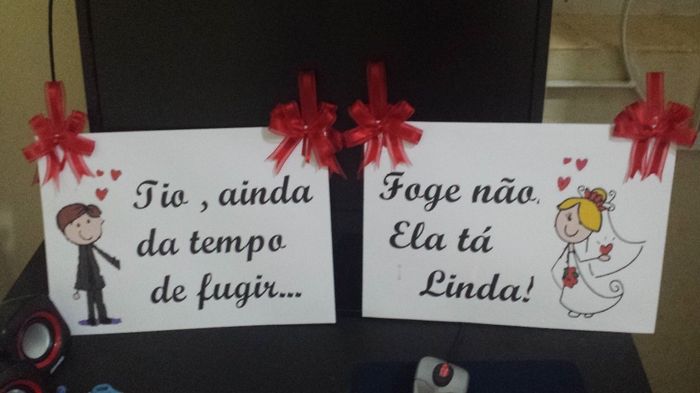 Plaquinhas das daminhas de honra