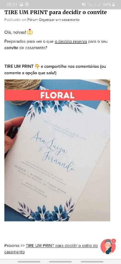 TIRE UM PRINT para decidir o convite - 1
