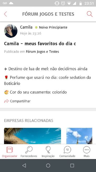 ÚLTIMO PASSO: Compartilhe seus favoritos de casamento! - 1