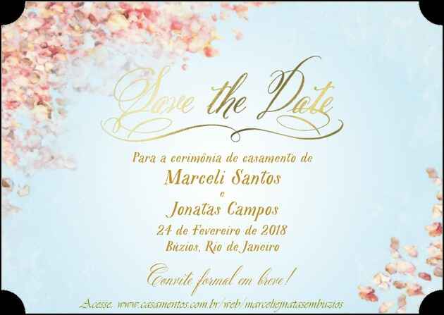 Meu save the date ficou pronto!!! - 2