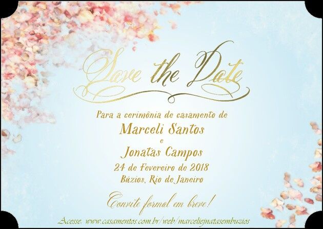 Meu save the date ficou pronto!!! - 2