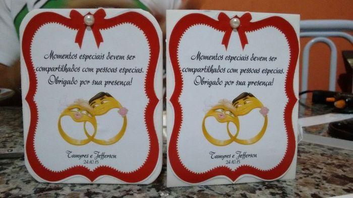 Plaquinha de agradecimento das mesas