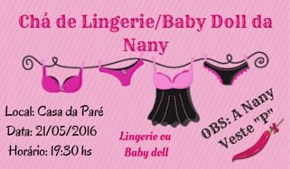 chá de lingerie (convite dentro)