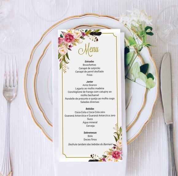 B. um menu por convidado