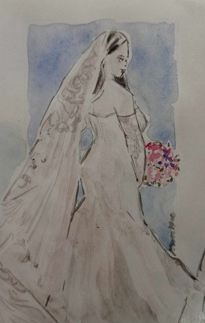 Aquarelas e retratos ao vivo em casamentos 1