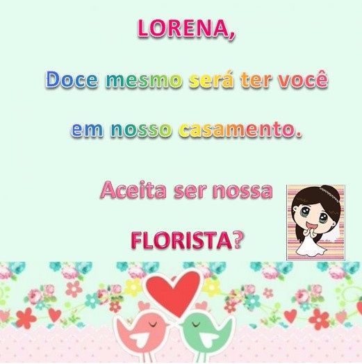convite de uma das floristas