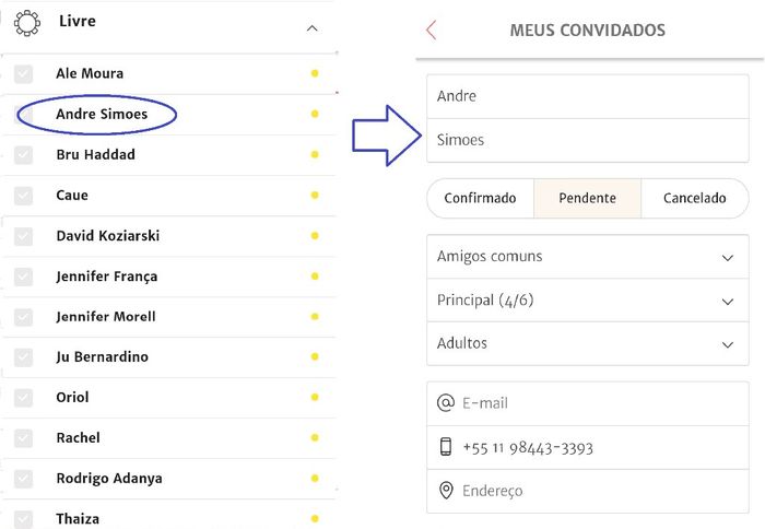 Como fazer a lista de convidados pelo APP? 4