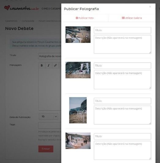 upload múltiplo de fotos
