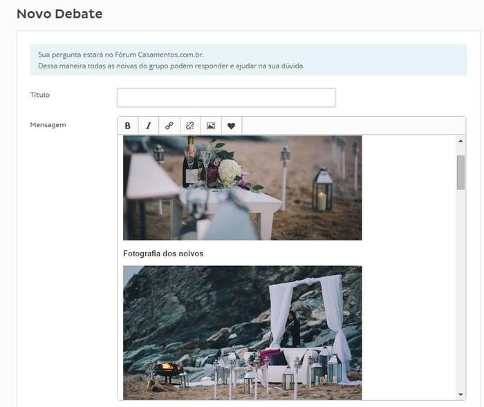 título e descrição