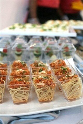 4, Mini porções de spaghetti