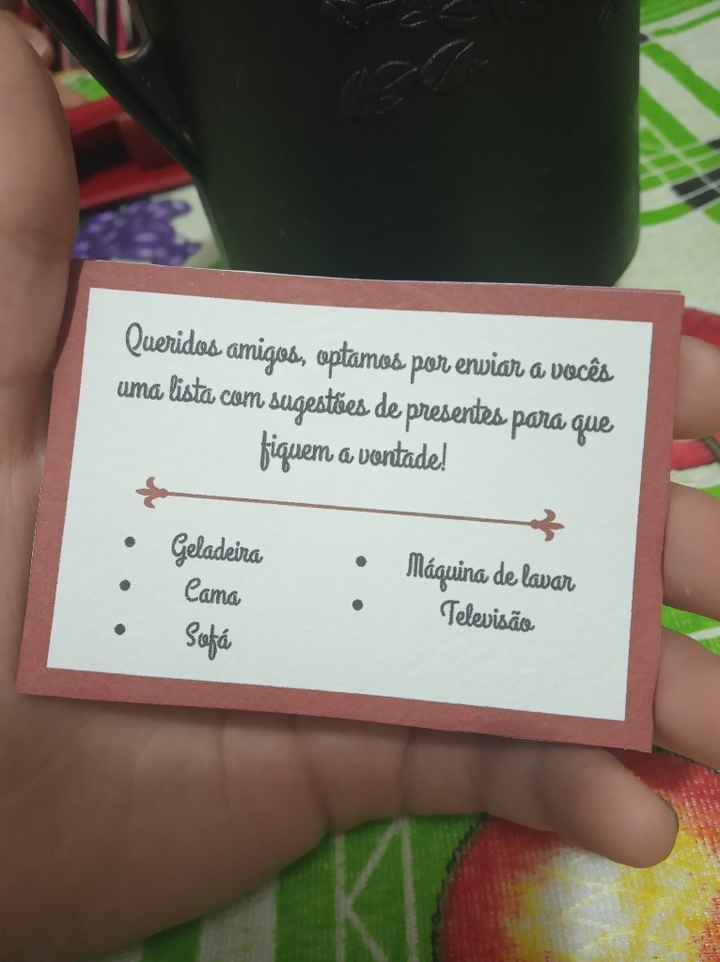 Lista de presentes para os padrinhos! - 1