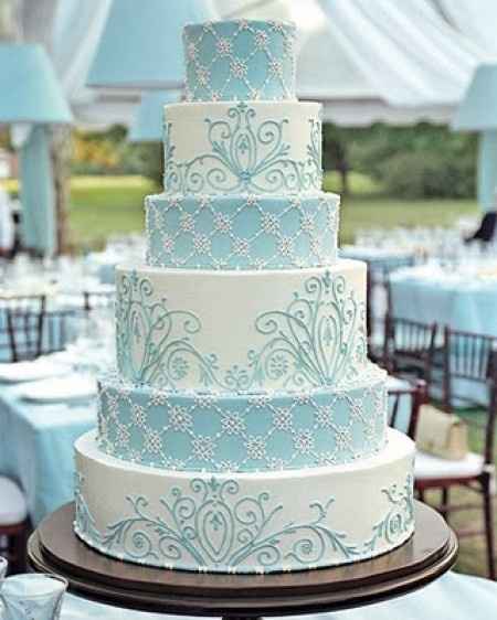 bolo azul e branco