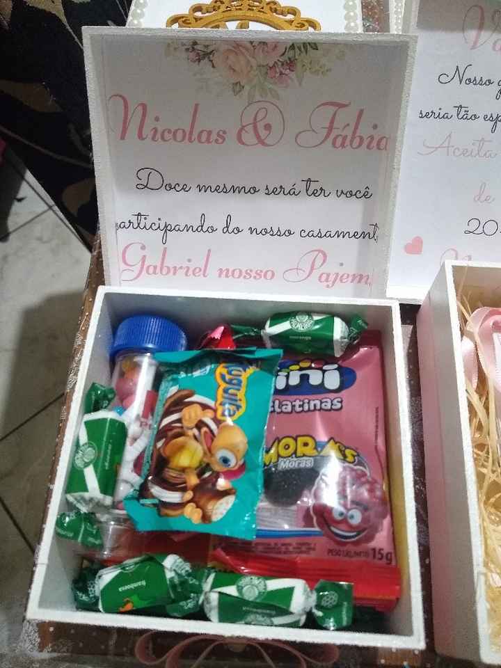 Caixinhas dos padrinhos, pais e daminhas. - 4