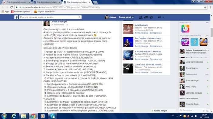 O posto que eu fiz. Repare nas edições que fiz colocando os nomes das pessoas ao lado