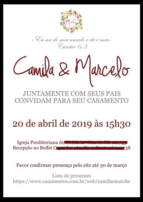 Arte do convite de casamento - 1