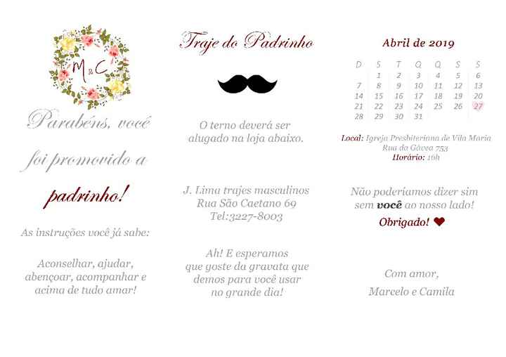 Meu manual dos padrinhos pronto #vemver - 2