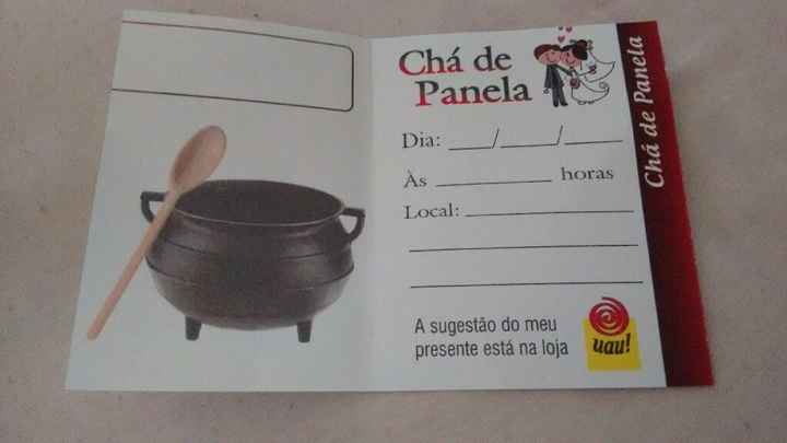 Convite chá d panela vem ver. - 2
