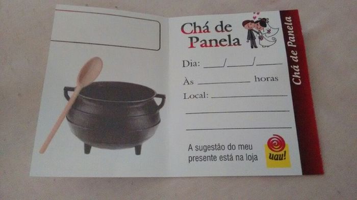 Convite chá d panela vem ver. - 2