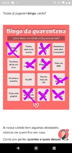 Bingo da quarentena: quem se atreve? #NoivasEmCasa 9