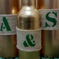 Centro de mesa simples - dourado e verde - 2