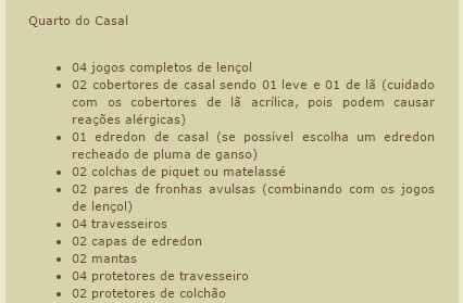 Lista de itens do enxoval de cama: Portal Casa & Casamento