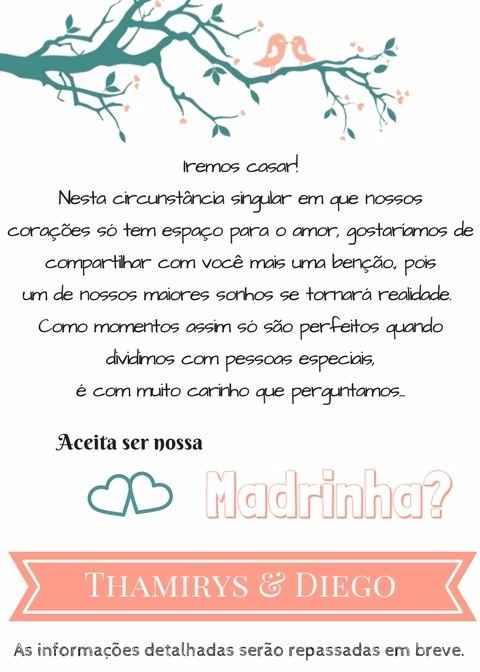 Convite para as madrinhas