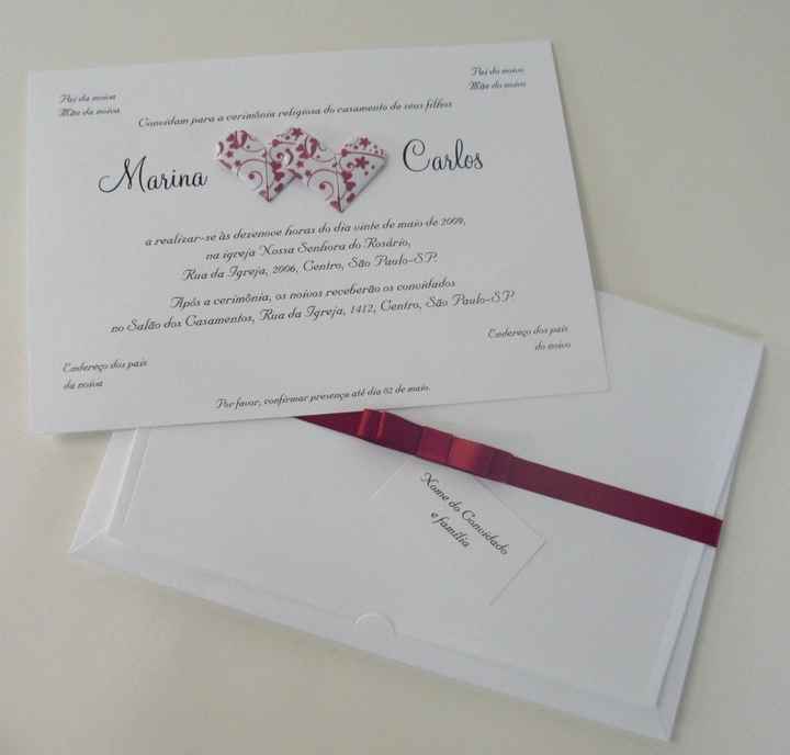 Convite de casamento