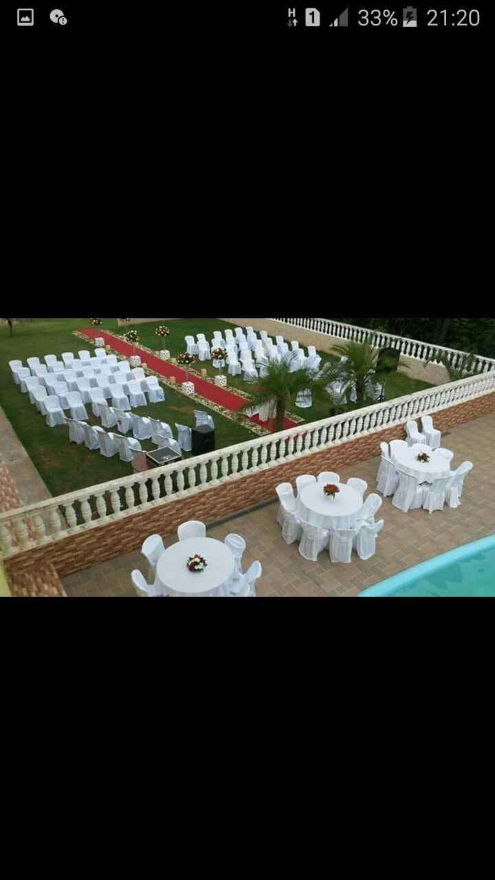 Local para cerimônia da Chácara (decorado) 