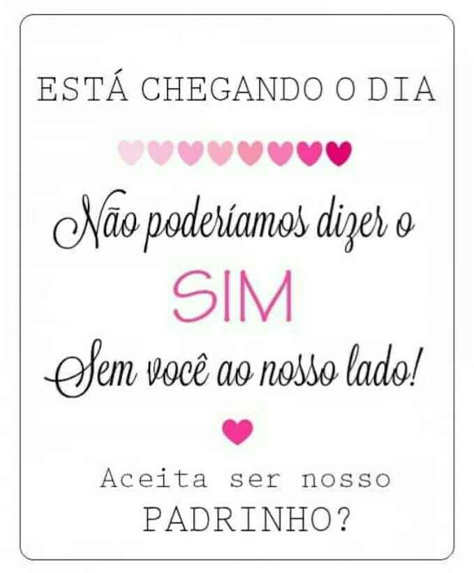 Aceita ser nossa madrinha/padrinho/daminha? - 2