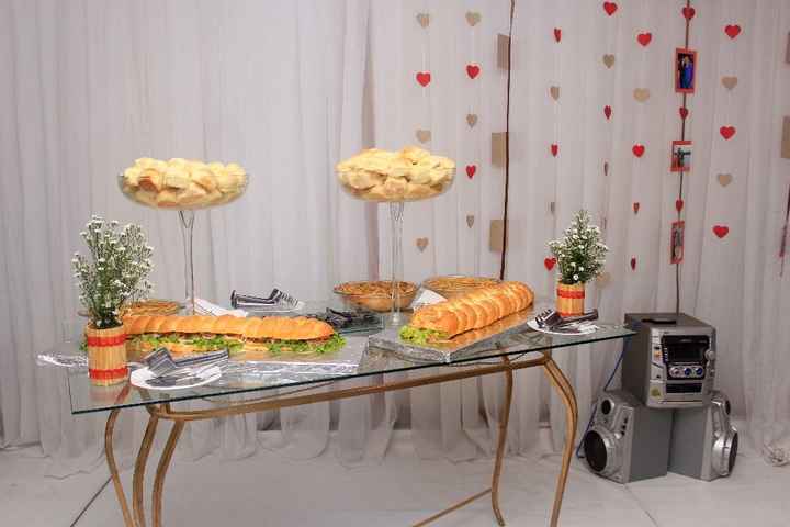 Mesa dos pães de metros e pãozinho 