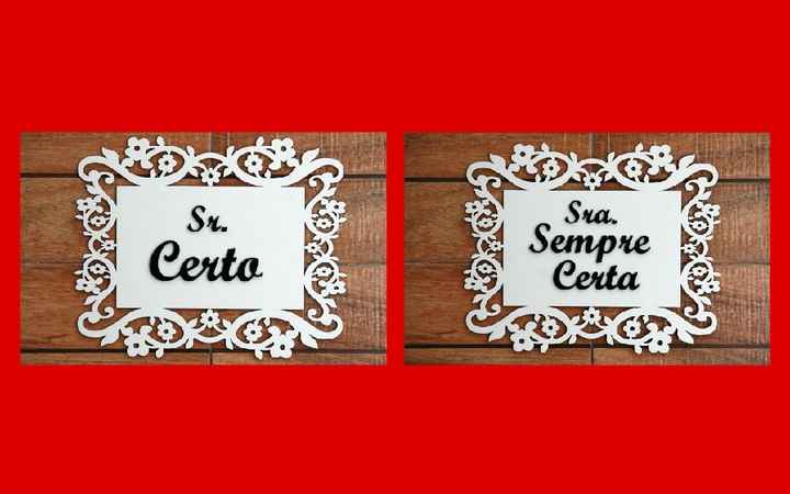 Plaquinha das cadeiras dos noivos!! #vemver - 8