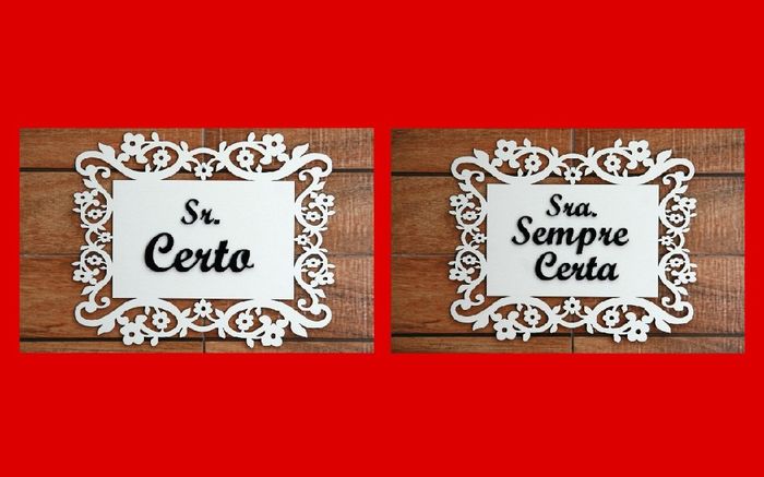 Plaquinha das cadeiras dos noivos!! #vemver - 8