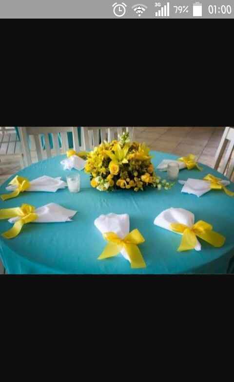 Casamento azul tifany com amarelo - 1