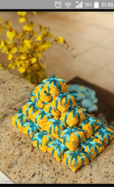 Casamento azul tifany com amarelo - 2
