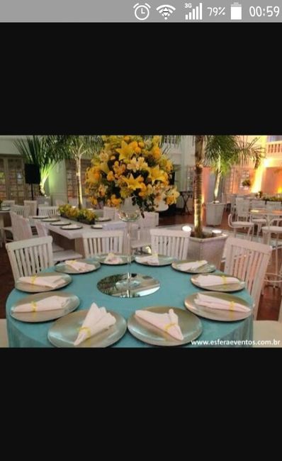 Casamento azul tifany com amarelo - 3