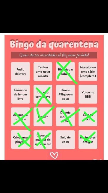 Bingo da quarentena: quem se atreve? #NoivasEmCasa - 1
