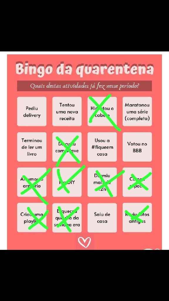 Bingo da quarentena: quem se atreve? #NoivasEmCasa - 1