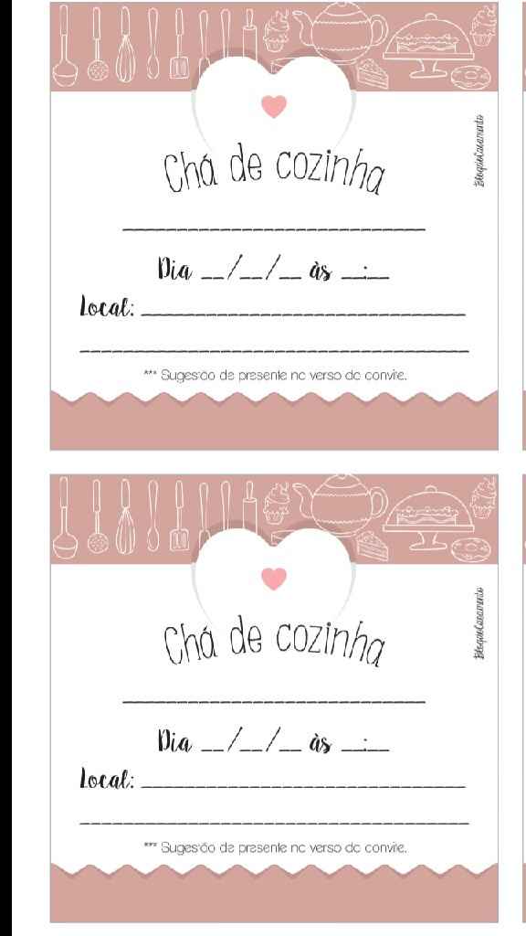 Convite chá de cozinha! ❤ - 1