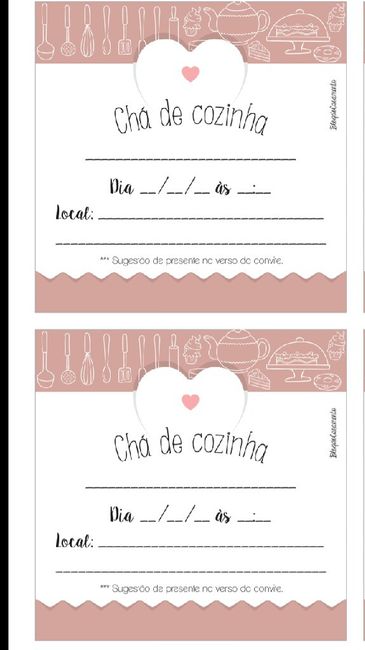 Convite chá de cozinha! ❤ - 1