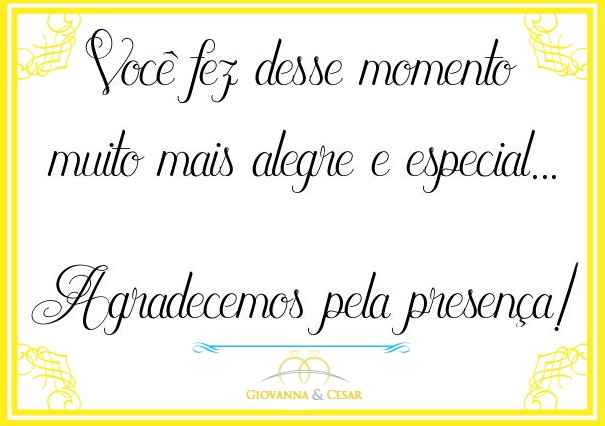 Tag de agradecimento 
