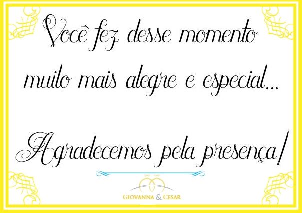 Tag de agradecimento 