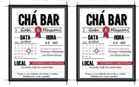 convite chá bar
