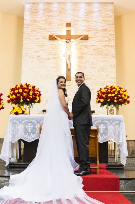 Eu e meu noivo no altar