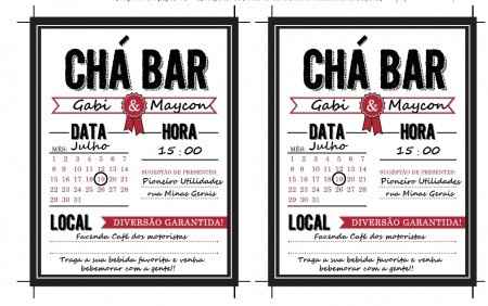 convite chá bar