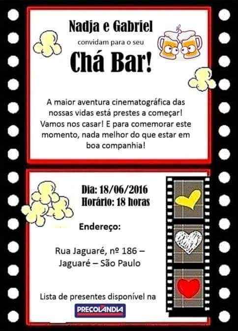 Meu convite de chá bar - 1