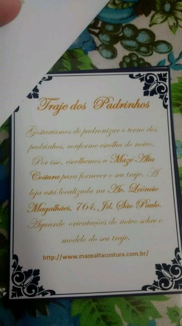 Convite dos padrinhos pronto, finalmente! - 14