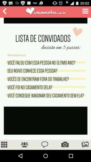 O grande dilema: lista de convidados - 1